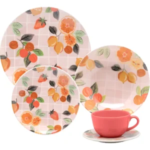 Aparelho De Jantar Oxford Cerâmica Piquenique 20 Pç Cor Estampado