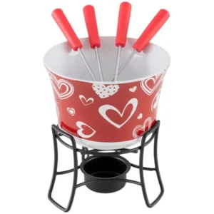 Aparelho de Fondue Cerâmica Brinox Vermelho - 6 Peças 1256/104