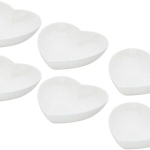 Conjunto 6 Petisqueiras de Porcelana Coração 12cm x 10cm x 4cm  Wolff