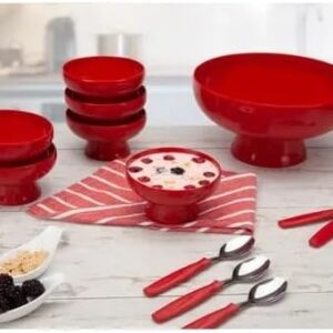 Conjunto para Sobremesa Cake 13 Peças Vermelho