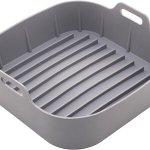Forma Quadrada de Silicone para Air Fryer Cinza 16cm x 5,5cm