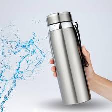Garrafa 1L Inox Térmica Com Infusor Prata