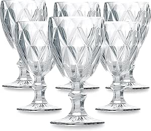 Jogo 6 Taças de Vidro Transparente 340ml Diamond
