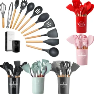 Jogo Utensílios De Cozinha 12 Peças Silicone