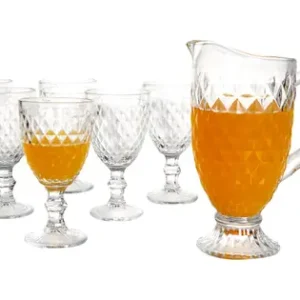 Jogo de Taças com Jarra de Vidro 7 Peças