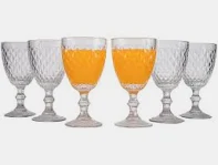 Jogo de Taças de Vidro 330ml 6 Peças Haus - Bico de Jaca Empire