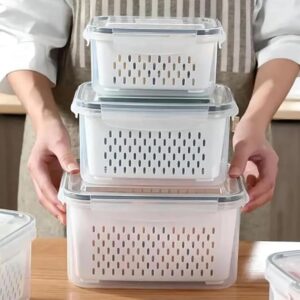 Kit 3 Jogo De Potes Com Tampa Hermética Trava