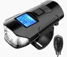 Lanterna Bike Sinalizador Farol Led Buzina Com Velocímetro