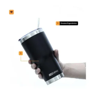 Nautika, Copo Térmico Siluet com tampa e canudo inox