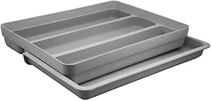 Organizador De Utensílios C/extensor Logic Cozinha Gaveta Cor Chumbo