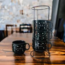 Jogo 4 Xícaras Café, Chá com Suporte.