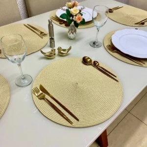 Sousplat redondo bege