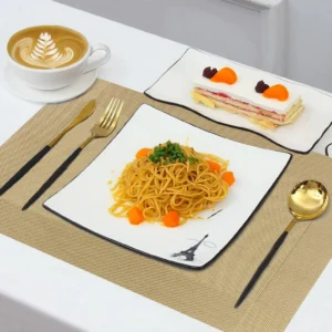 Sousplat retangular dourado