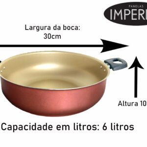 Wok 30 Frigideira Grande 6L 30CM