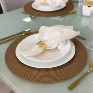 Sousplat redondo marrom claro