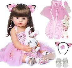Bebe Reborn Menina Silicone Boneca Realista 55cm