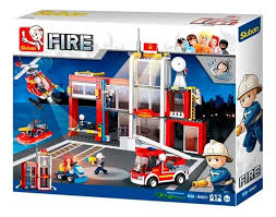 Blocos de Montar SLUBAN Corpo de Bombeiros BR826 - 612 Peças