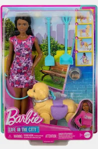 Boneca Barbie Brooklyn Passeio com Cachorrinho de - Estimação Mattel