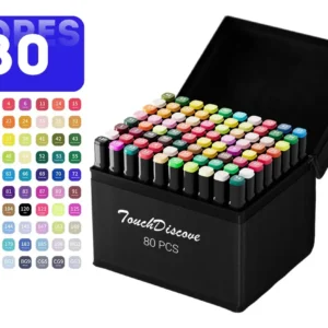 Conjunto Canetinha Ponta Dupla 80 Cores