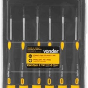 Chave De Fenda E Phillips Precisão 6 Und Vonder