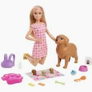 Conjunto De Brinquedo Barbie E Cachorrinhos Recém-nascidos