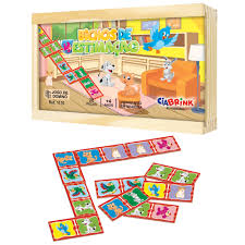 Domino Bichos de Estimação em Madeira 28 Peças Ciabrink