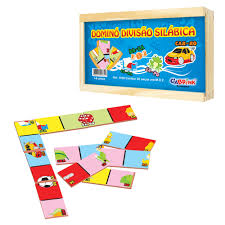 Dominó Divisão Silábica em Madeira 28 Peças Ciabrink