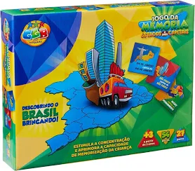 Jogo da Memória Estados e Suas Capitais, GGB Plast, Multicor