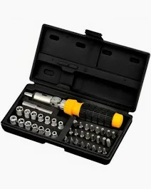 Jogo de Soquetes Ponteiras Titanium com Encaixe 1/4 Polegadas 41 Peças com Maleta