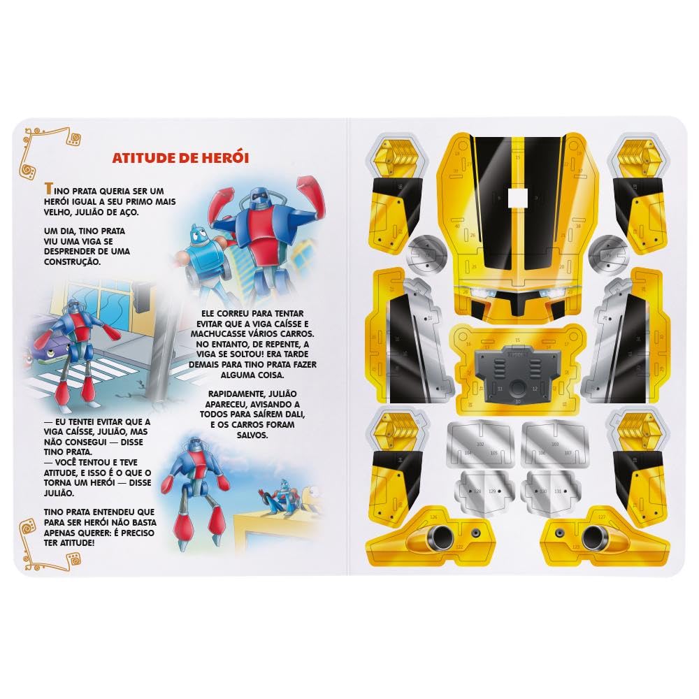 Livro Monte E Brinque Transrobots - Quebra-Cabeça 3d Robô - Imagem 2