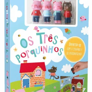 Livro Os Três Porquinhos - Com Cenario + 4 Personagens