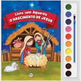 Livro com Aquarela O Nascimento de Jesus