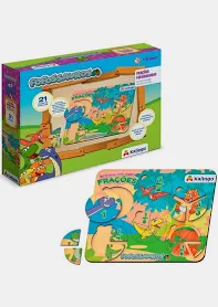 Quebra-Cabeça de Encaixe Frações Fofossauros Xalingo