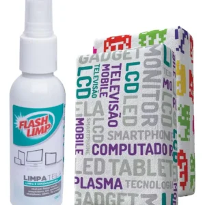 Flash Limp KIT0528 - Kit com 2 Esponjas Microfibra e 1 Limpa Telas Spray 120ml