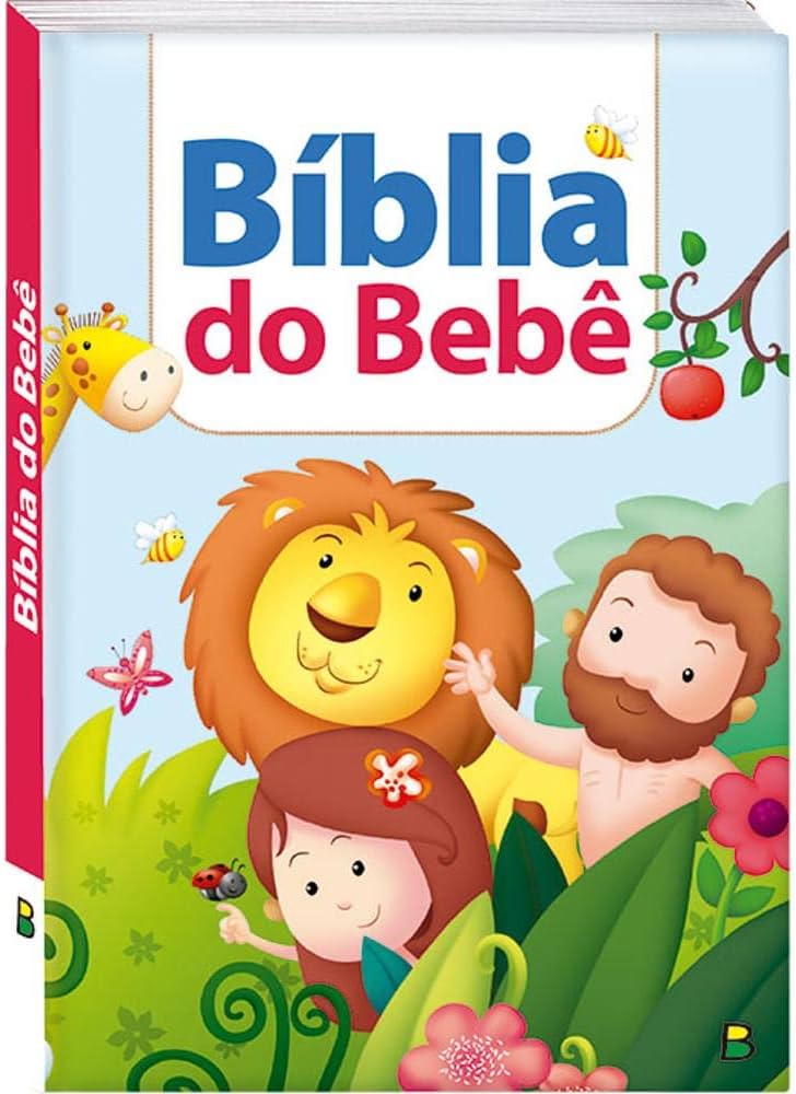 Bíblia do Bebê com abelha em cima do a de bíblia Brasil leitura