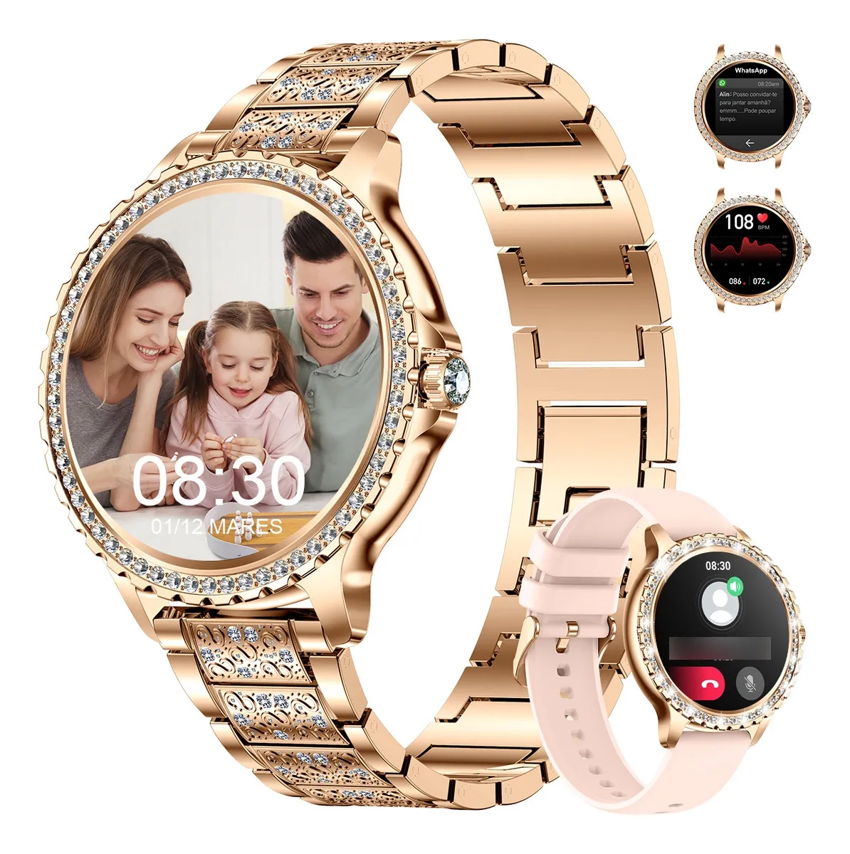 Smartwatch Esportivo Com Diamante