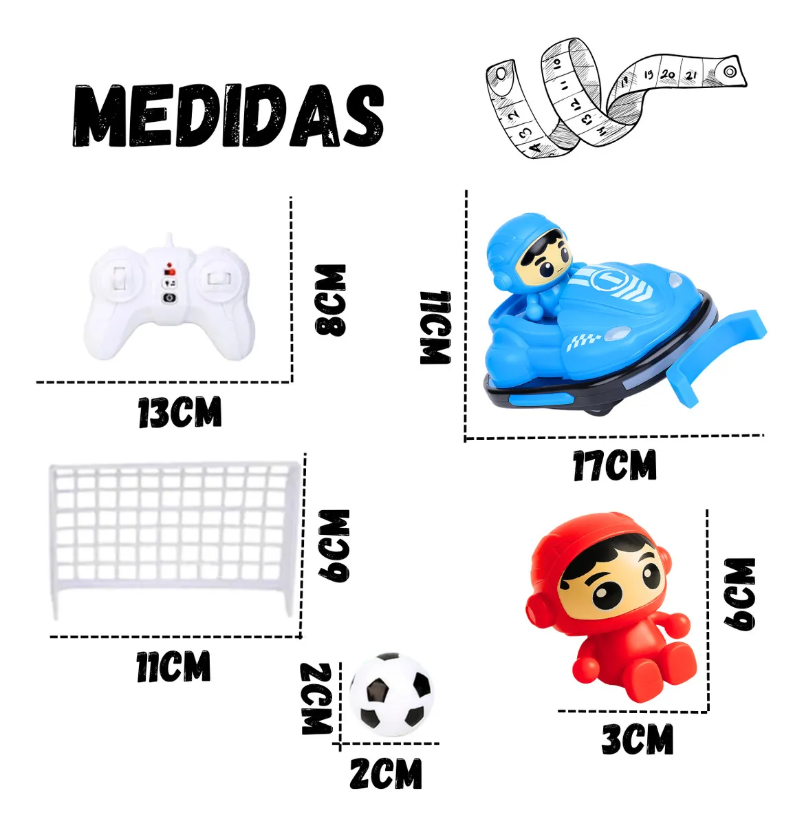 Carrinho Controle Remoto Batalha De Carro e Batalha Futebol - Imagem 2