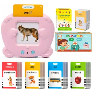 Brinquedo Sensorial Infantil Jogo C/ Som E Cartão Educativo rosa
