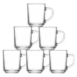 Jogo Com 3 Canecas 250ml Xicaras De Vidro Transparente