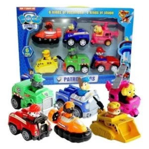 Kit 6 Carrinhos Patrulha Canina Fricção