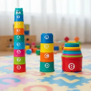 Torre Encaixe Brinquedo Colorido Infantil Bebê Cor Torre Colorida