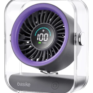 Mini Ventilador Portátil Basike com Bateria 5000mAh e Rotação 60°